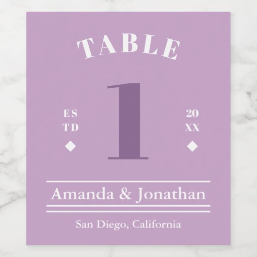 Colour Wine Label für Hochzeitssaison Tischnummer Weinetikett (Einzelnes Label)