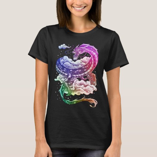 Coloured Japanese tradition dragon T-Shirt (Vorderseite)