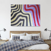 Coloured Waves Stretched Canvas Print Leinwanddruck (Insitu (Schlafzimmer))