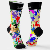 Colourful Abstract Art Pattern Design Socken (Gewinkelt)