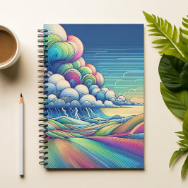 Colourful Abstract Cloud Landscape Notebook Notizblock