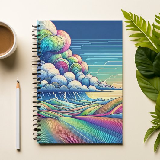 Colourful Abstract Cloud Landscape Notebook Notizblock
