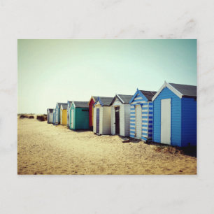 Colourful Beach Huts In the Sun Postkarte