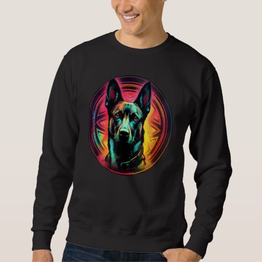 Colourful Belgian Malinois Dog Dad Mom Graffity Sweatshirt (Vorderseite)