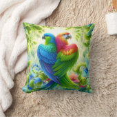 Colourful bird Throw Cushion Kissen (Decke)