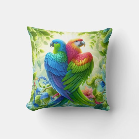 Colourful bird Throw Cushion Kissen (Vorderseite)