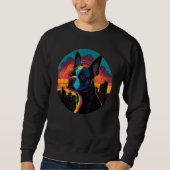 Colourful Boston Terrier Dog Dad Mom Graffity Sweatshirt (Vorderseite)
