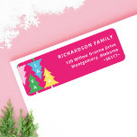 Colourful Bright Neon Fa La Christmas Pink<br><div class="desc">Add a pop of neon to your Christmas invitation envelopes with our festive, fun, and neon-colorful address labels. Our design features a fun festive typographic design "Fa La La" and a bold neon Christmas tree design. Bright Yellow, green, magenta, and teal colors are used to create a bright and festive...</div>