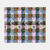 Colourful Butterfly Plaid Tartan Check Design Fleecedecke (Vorderseite (Horizontal))
