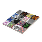 Colourful Butterfly Plaid Tartan Check Design  Fliese (Seite)