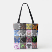 Colourful Butterfly Plaid Tartan Check Design  Tasche (Rückseite)