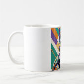 Colourful Cat Face Abstract Art Kaffeetasse (Links)