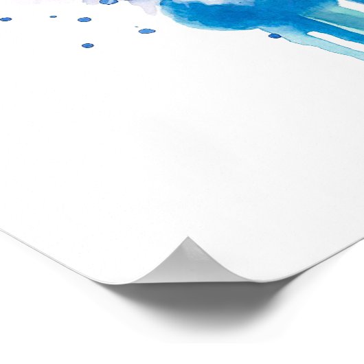 Colourful Cat Watercolour Artwork Poster (Ecke)