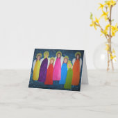 Colourful Christmas Choir of Angels Card Karte (Gelbe Blume)