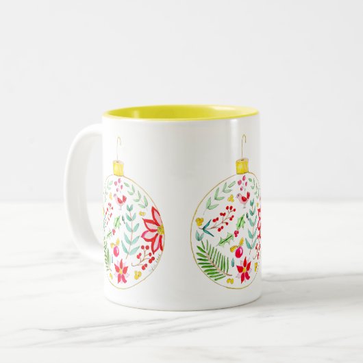 Colourful Christmas Ornament Zweifarbige Tasse (Vorderseite Links)