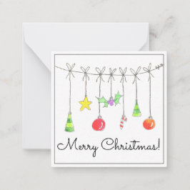 Colourful Christmas Ornaments Mitteilungskarte