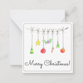 Colourful Christmas Ornaments Mitteilungskarte