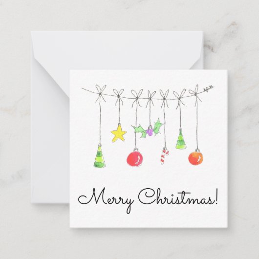 Colourful Christmas Ornaments Mitteilungskarte (Vorderseite)