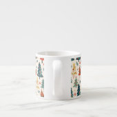 Colourful Christmas Pine Trees Seamless Pattern Espressotasse (Rückseite)