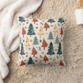 Colourful Christmas Pine Trees Seamless Pattern Kissen (Decke)