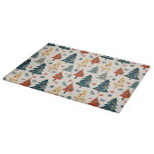 Colourful Christmas Pine Trees Seamless Pattern Schneidebrett (Ecke)