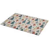 Colourful Christmas Pine Trees Seamless Pattern Schneidebrett (Ecke)