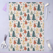 Colourful Christmas Pine Trees Seamless Pattern Seidenpapier (Basteln)