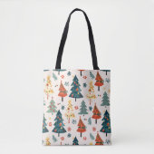 Colourful Christmas Pine Trees Seamless Pattern Tasche (Vorderseite)