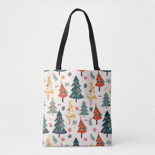 Colourful Christmas Pine Trees Seamless Pattern Tasche (Vorderseite)