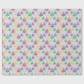 Colourful Christmas Trees Xmas Geschenkpapier (Flach)