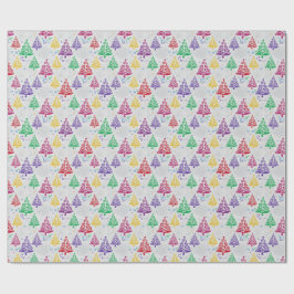 Colourful Christmas Trees Xmas Geschenkpapier