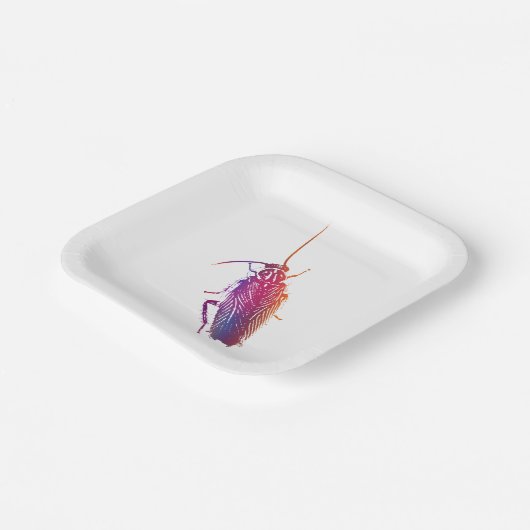 Colourful cockroach plates pappteller (Gewinkelt)