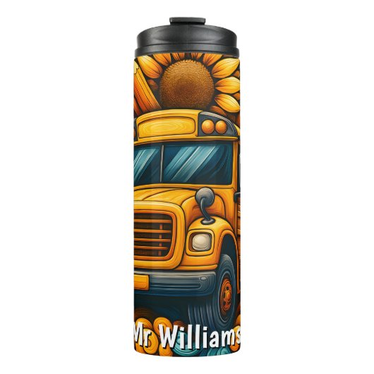 Colourful Crayons Bus Driver Thermal Tumbler Thermosbecher (Vorderseite)