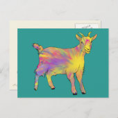 Colourful Cute Artsy Goat Funny Funky Animal Art Postkarte (Vorne/Hinten)