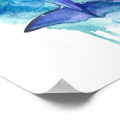 Colourful Dolphin Watercolour Artwork Poster (Ecke)