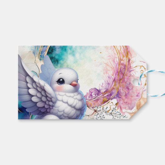 Colourful Dove Geschenkanhänger (Vorderseite (Horizontal))