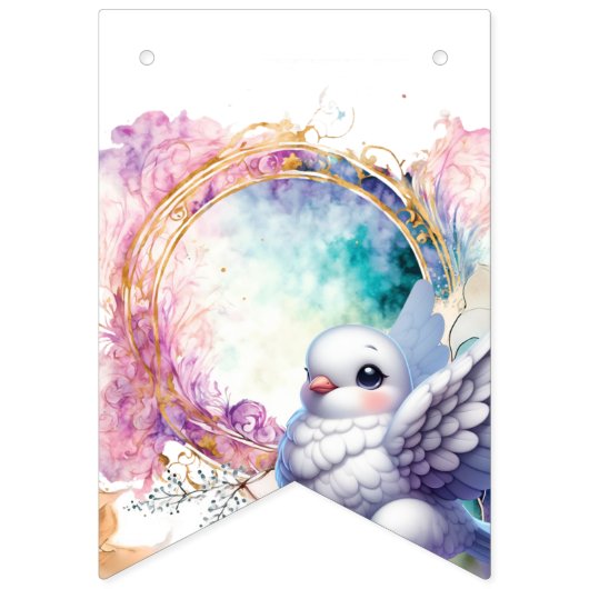 Colourful Dove Wimpelkette (Erste Fahne)