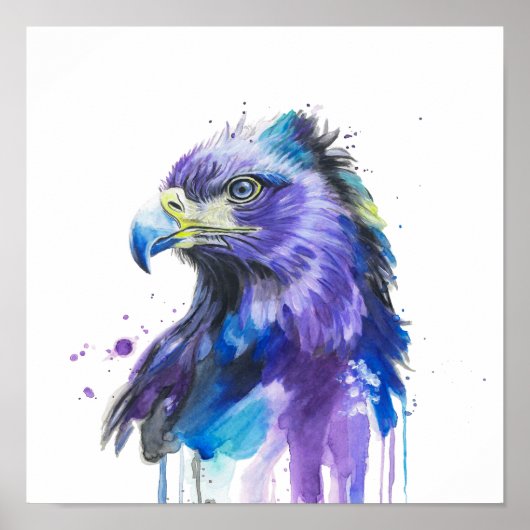 Colourful Eagle Watercolor Art Poster (Vorne)