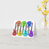 Colourful Electric Guitars Note Cards Karte (Gelbe Blume)