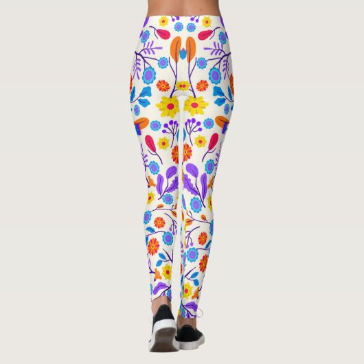 Colourful Exotic Floral Pattern-23146 Leggings (Rückseite)