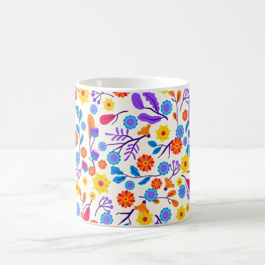 Colourful Exotic Floral Pattern-23146 Verwandlungstasse (Mittel)