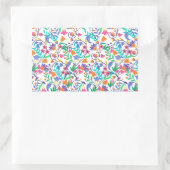 Colourful Exotic Floral Pattern-23147 Rechteckiger Aufkleber (Tasche)