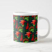 Colourful Exotic Flowers Leaves Pattern-23187 Jumbo-Tasse (Rechts)