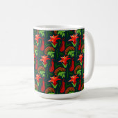 Colourful Exotic Flowers Leaves Pattern-23187 Kaffeetasse (VorderseiteRechts)