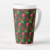 Colourful Exotic Flowers Leaves Pattern-23187 Milchtasse (Rechte Ecke)