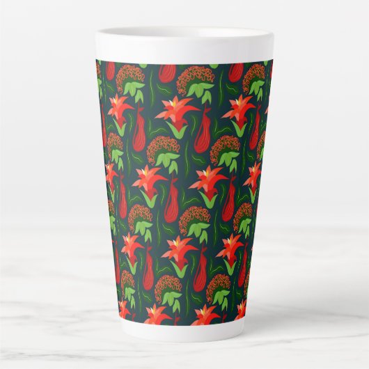Colourful Exotic Flowers Leaves Pattern-23187 Milchtasse (Vorderseite)