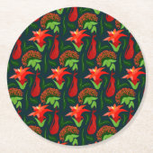 Colourful Exotic Flowers Leaves Pattern-23187 Runder Pappuntersetzer (Vorderseite)