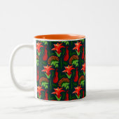 Colourful Exotic Flowers Leaves Pattern-23187 Zweifarbige Tasse (Links)