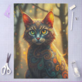 Colourful Fantasy Cat  Seidenpapier (Basteln)