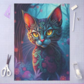 Colourful Fantasy Cat  Seidenpapier (Basteln)